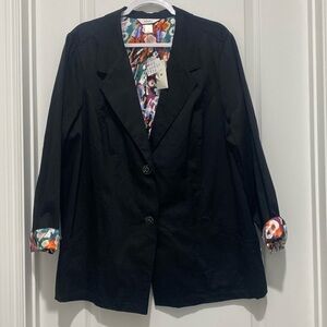 Womens CJ Banks blazer with floral lining.- 2x NWT